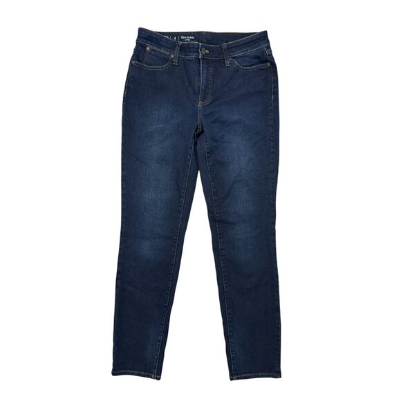 TALBOTS Flawless Slim Ankle Dark Wash Jeans in Size 4 Long Cotton Stretch Blue - Picture 1 of 7